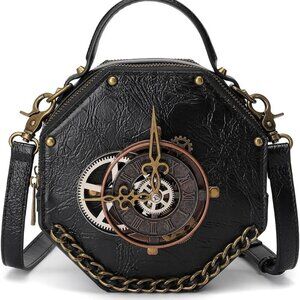 Messenger Bag Leather Retro Briefcase Steampunk Crossbody Shoulder Purse Satchel